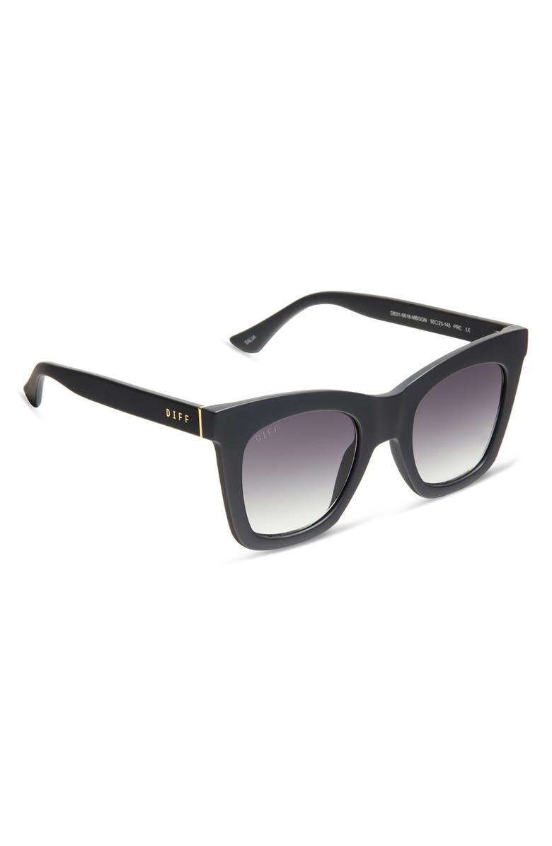DIFF 50mm Talia Square Sunglasses, Alternate, color, Matte Blk/Grey Gradient