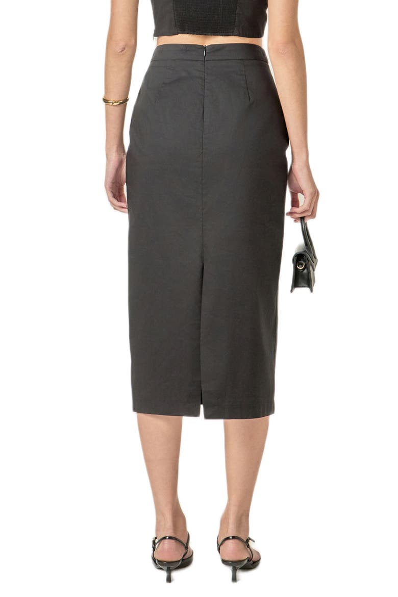 High Waist Column Midi Skirt, Alternate, color, BLACK