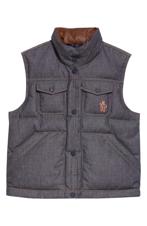 Moncler Grenoble Knysna Denim Down Puffer Vest In Black