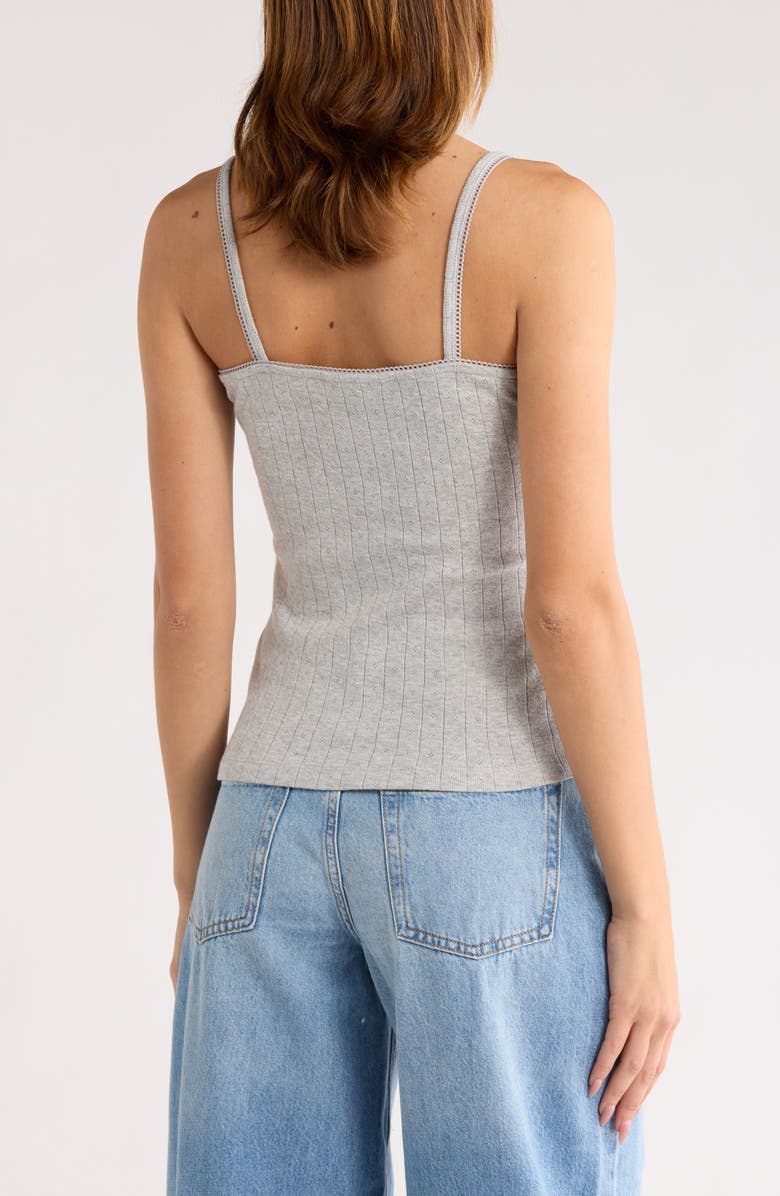JJXX Lelu Pointelle Stitch Camisole, Alternate, color, Light Grey Melange