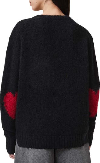 Luv Heart Intarsia Crewneck Sweater