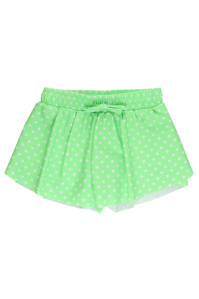 Girls UPF50+ Active Butterfly Shorts, Main, color, Neon Honeydew Polka Dot