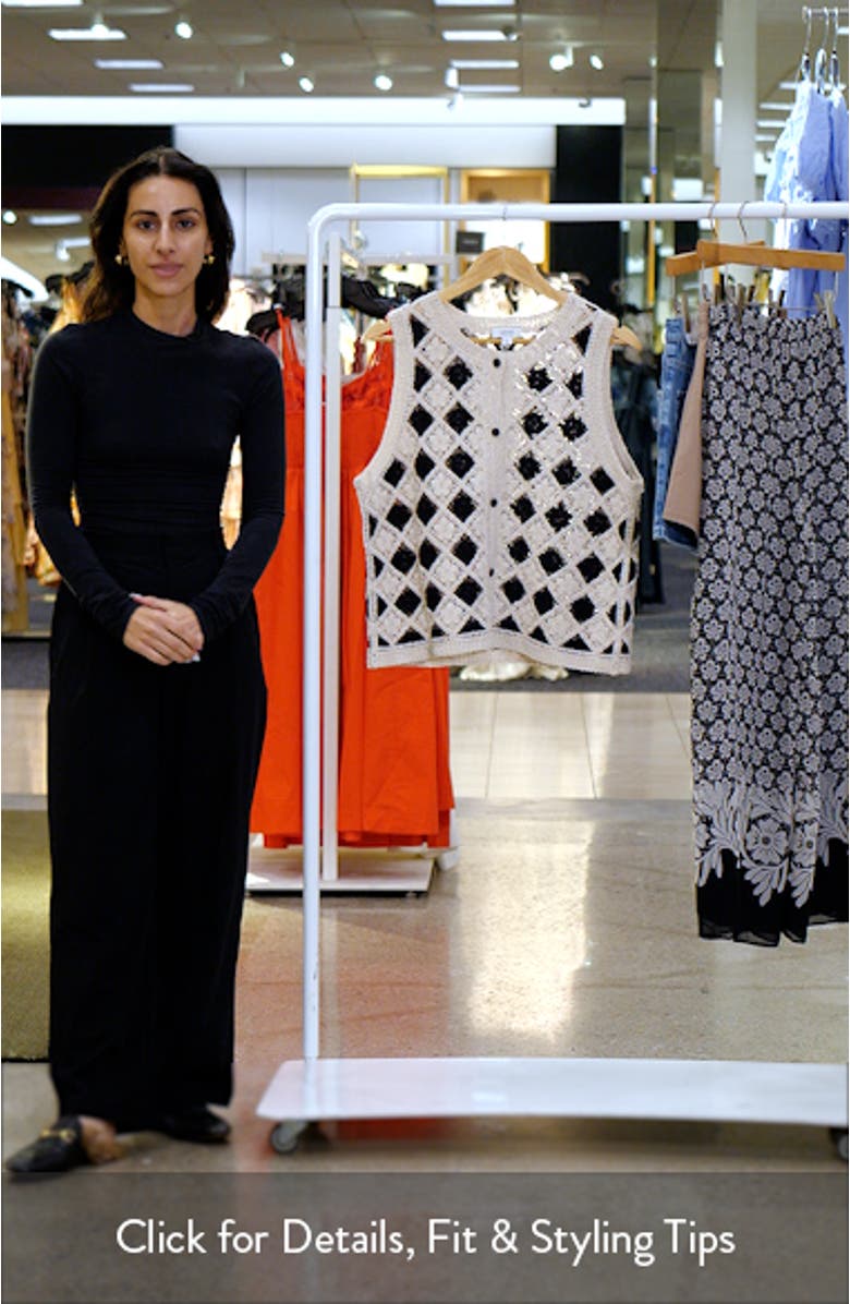 Cotton Crochet Sleeveless Sweater, sales video thumbnail