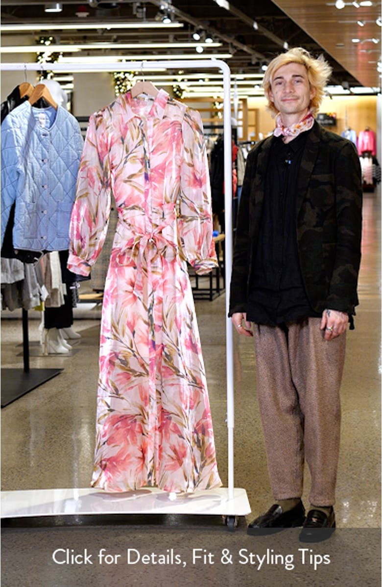 Floral Long Sleeve Maxi Shirtdress, sales video thumbnail