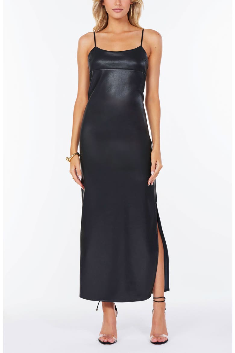 Tyler Faux Leather Dress, Main, color, Black