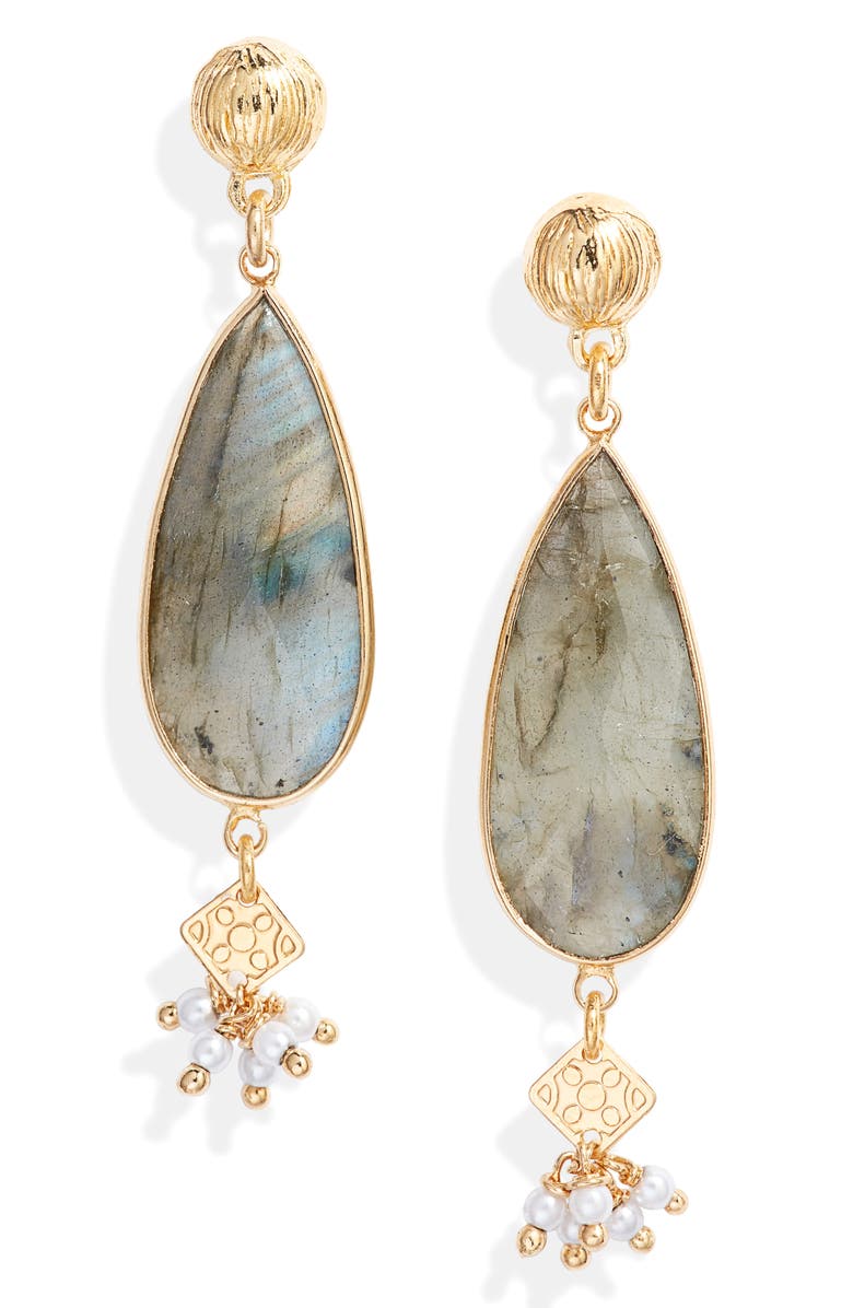 Gas Bijoux Serti Drop Earrings, Main, color, 