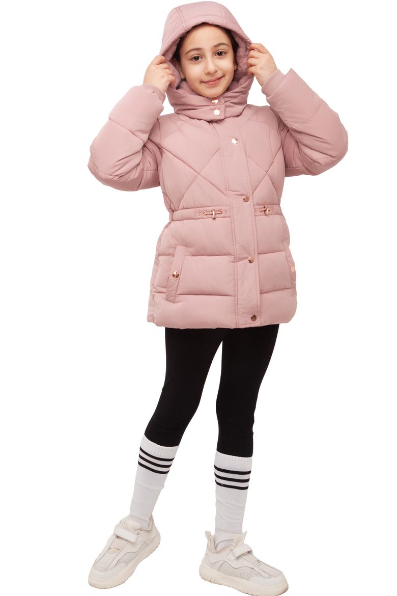 Kids' Timeless Quilted Coat, Alternate, color, Mauve