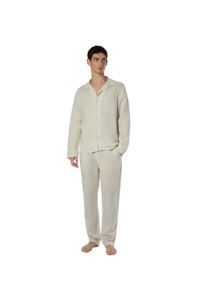 Onia Linen Home Long Sleeve Camp Shirt, Alternate, color, Stone