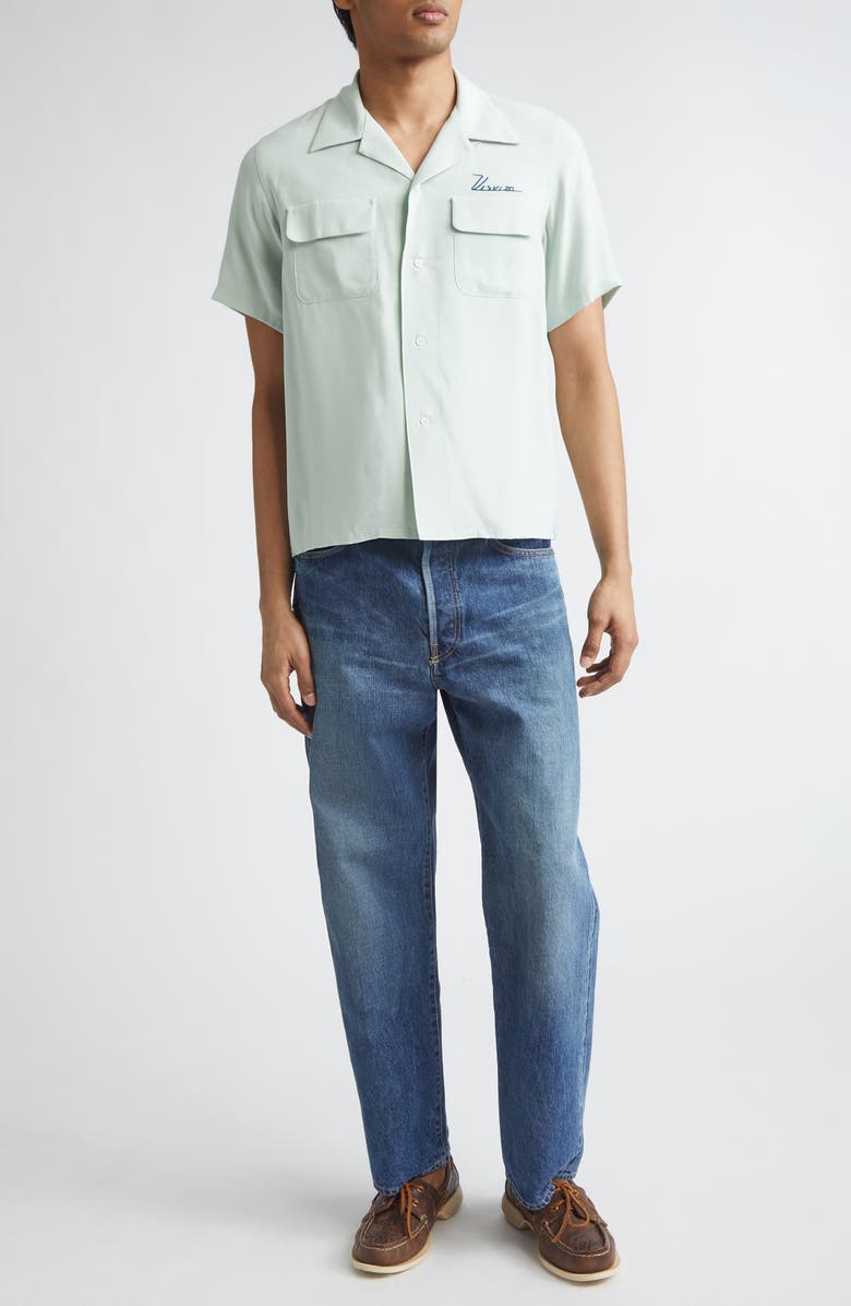 VISVIM Judd Embroidered Graphic Camp Shirt, Alternate, color, Green