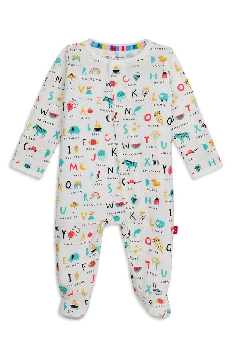 Magnetic Me ABC Love Fitted One-Piece Pajamas, Main, color, White