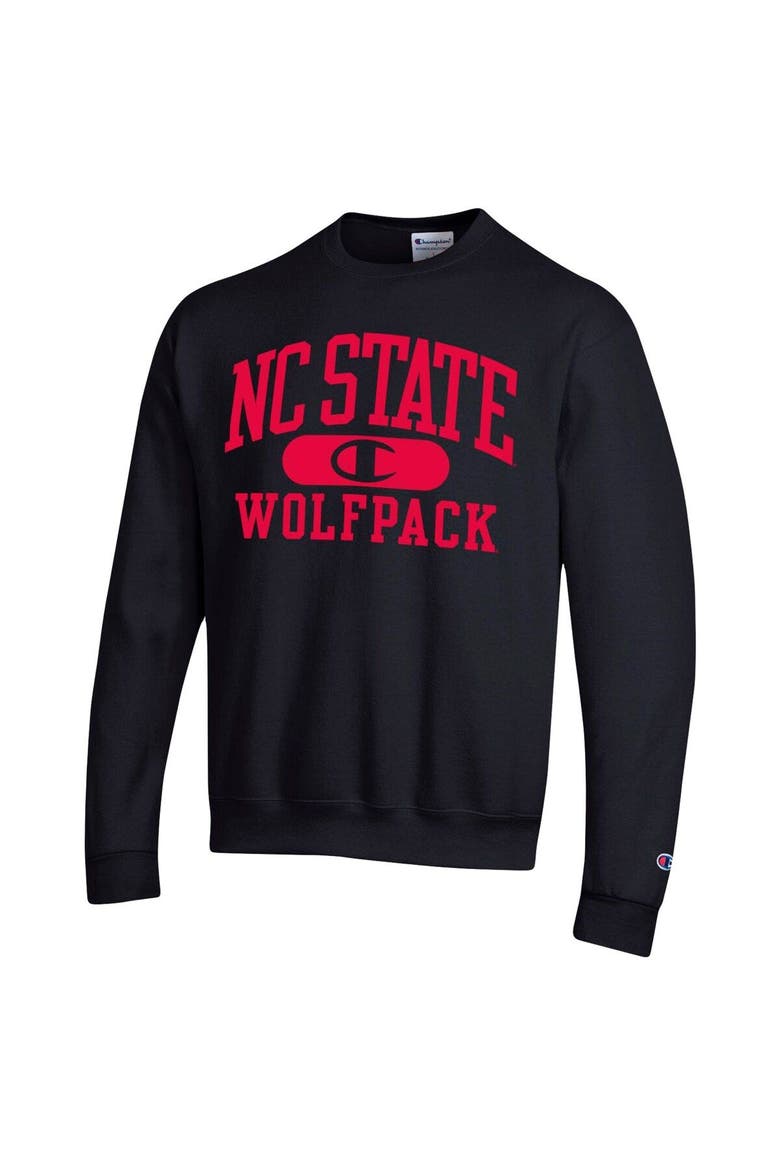 Men's Champion Black NC State Wolfpack Arch Pill Sweatshirt, Alternate, color, Black