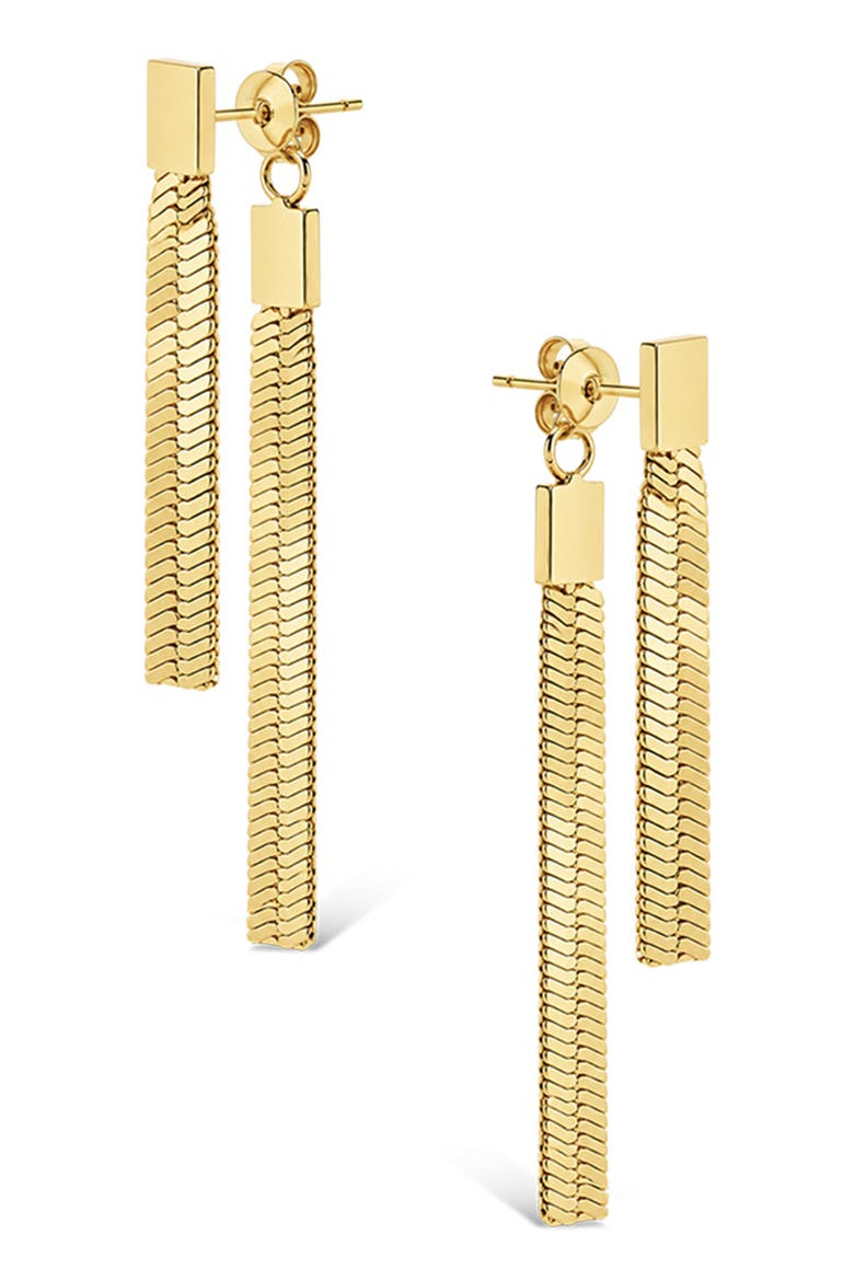 Linear Fringe Drop Earrings, Main, color, GOLD