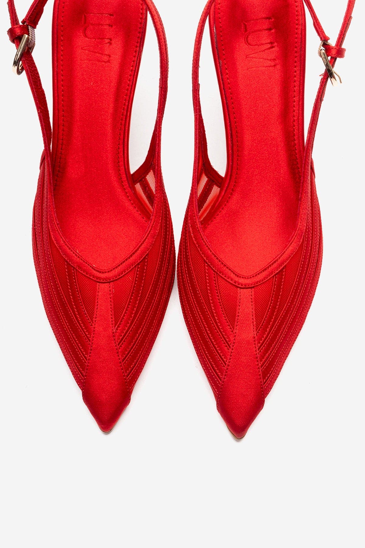 Safira Stiletto Pump, Alternate, color, Red Satin