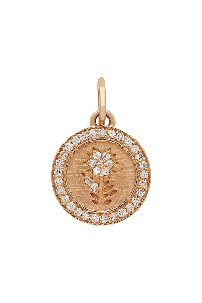 Fleur 18k Gold Diamond Charm, Main, color, YELLOW GOLD/ DIAMOND