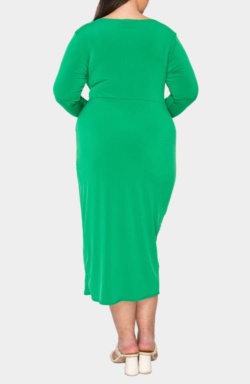L I V D Estelle Ruched Body-con Midi Dress In Kelly Green