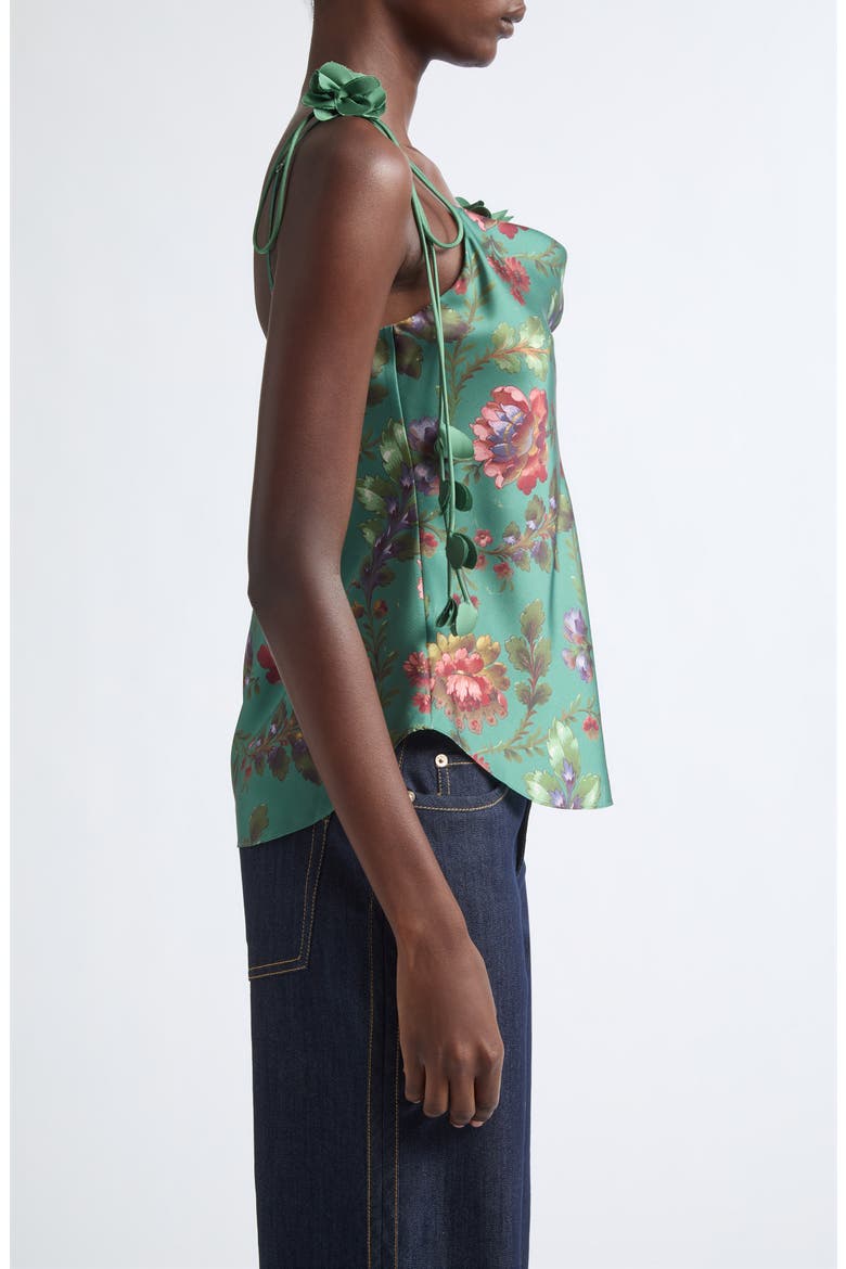 Marta Floral Cowl Neck Camisole, Alternate, color, DARK IVY MULTI