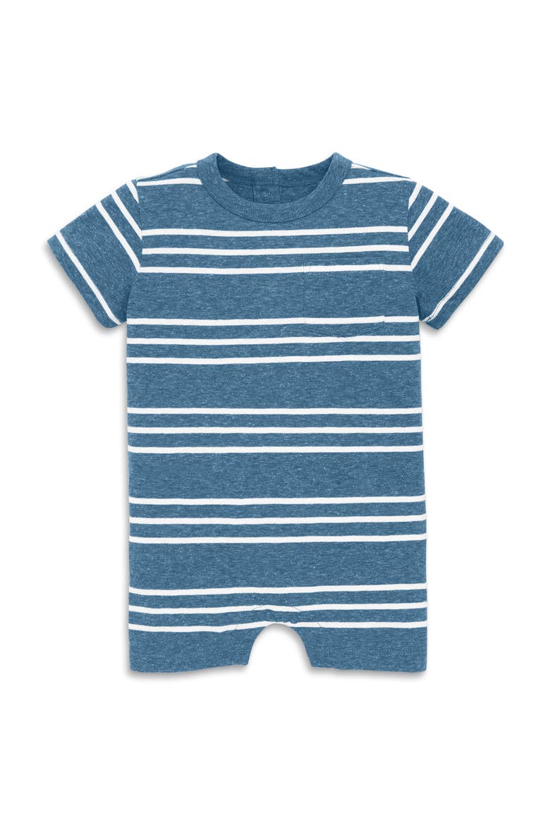 Baby Heathered Pocket Shortie In Stripe, Alternate, color, Moonlight White Stripe