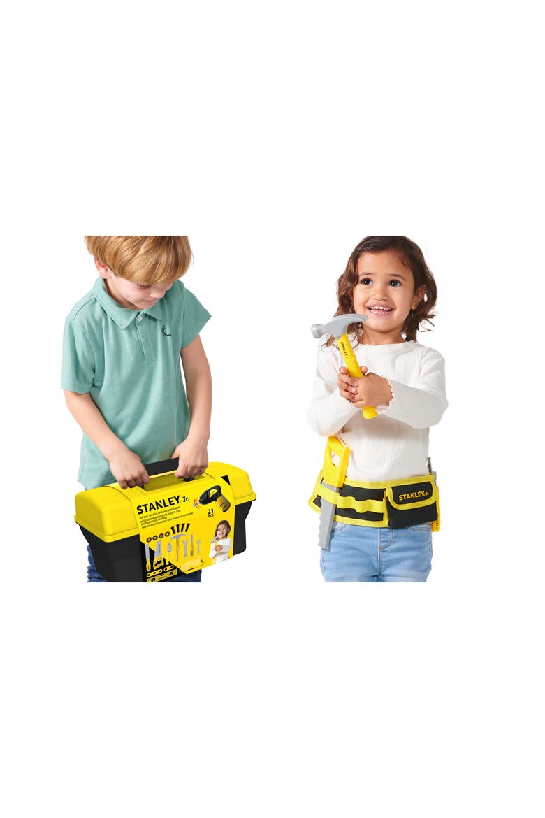 21-Piece Pretend Play Toolbox, Alternate, color, YELLOW AND BLACK