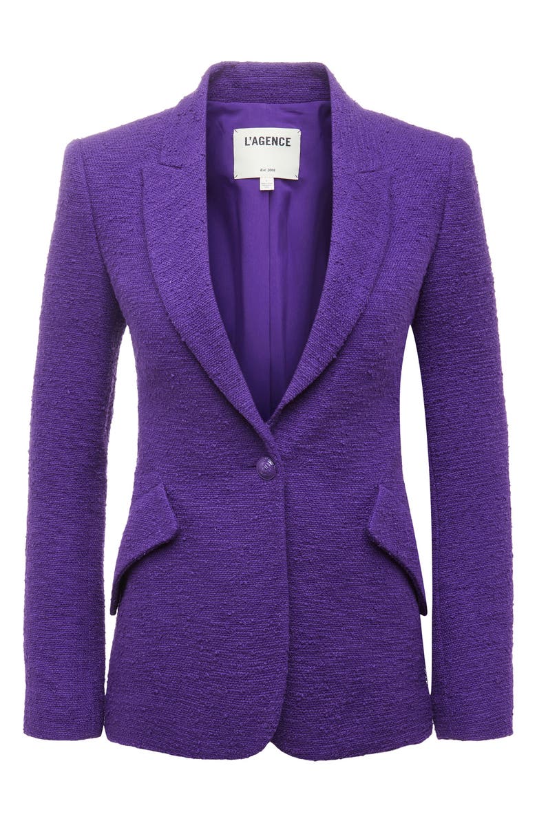 L'AGENCE Chamberlin Textured Stretch Cotton Blazer, Alternate, color, 