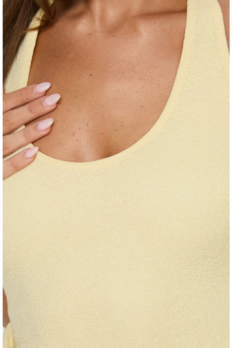 Amaleta Draped Halter Minidress, Alternate, color, BUTTER