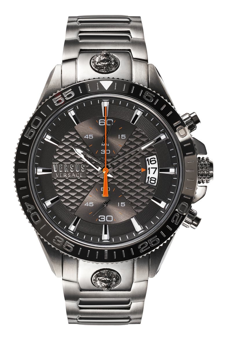Griffith Chronograph Bracelet Watch, 46mm, Main, color, BLACK