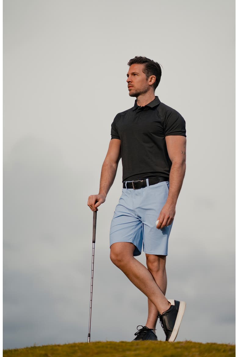 Fadeout Stripe Performance Polo, Alternate, color, BLACK