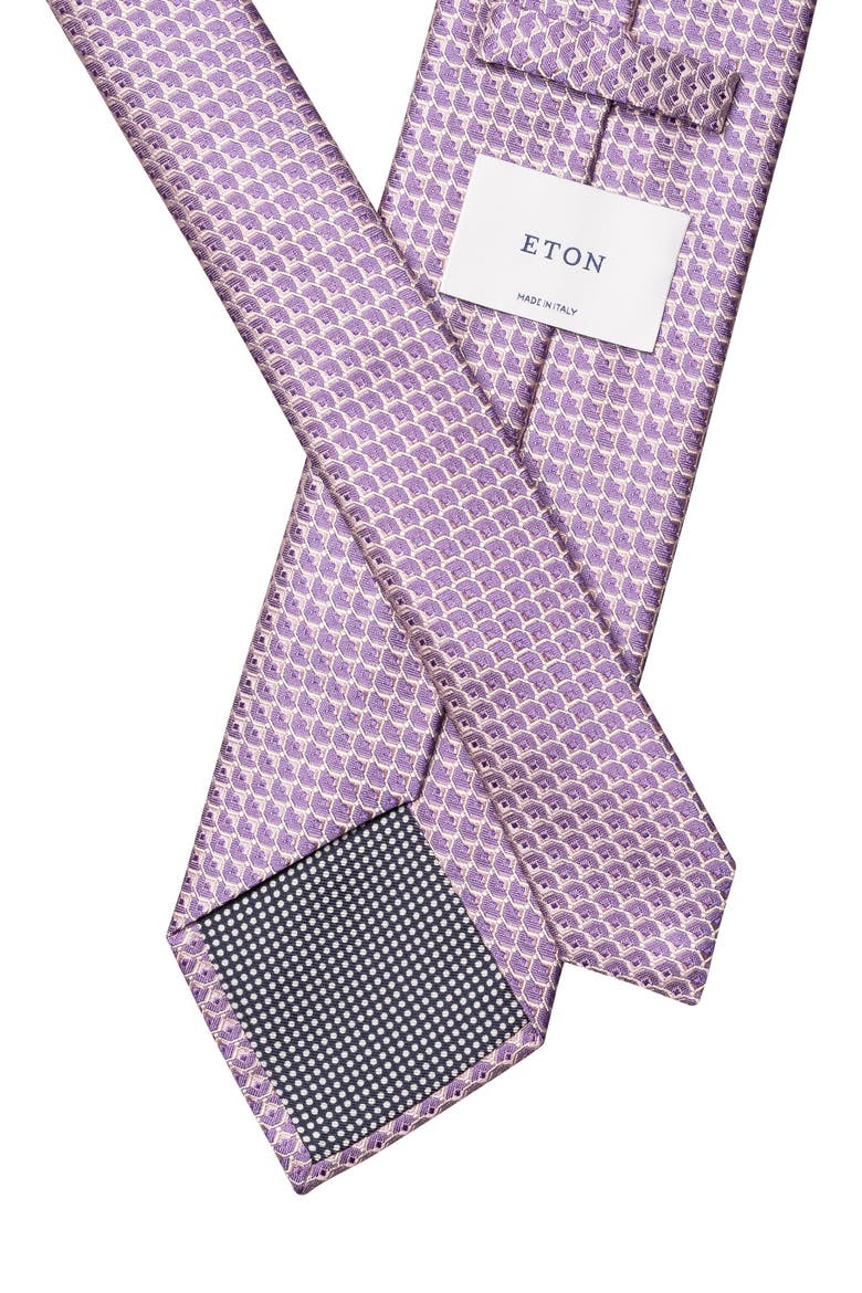 Geometric Jacquard Silk Tie, Alternate, color, LIGHT PURPLE