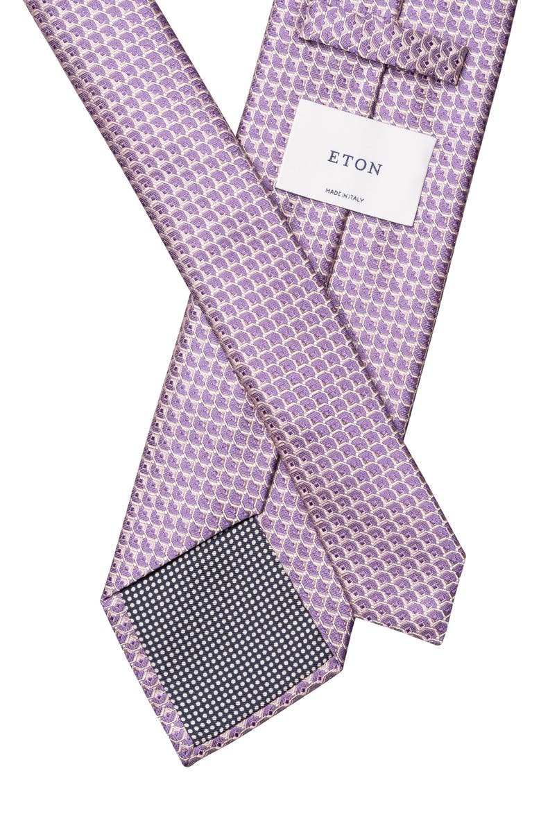 Eton Geometric Jacquard Silk Tie, Alternate, color, Light Purple