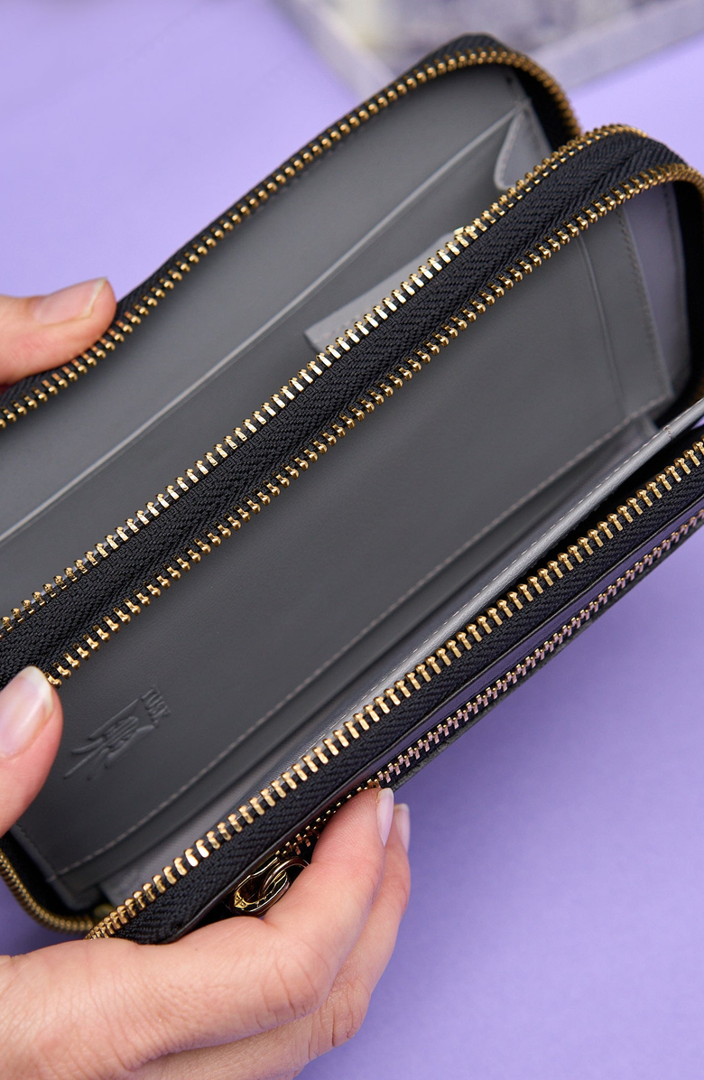 Tusk Joy Double Zip Wallet, Alternate, color, Black