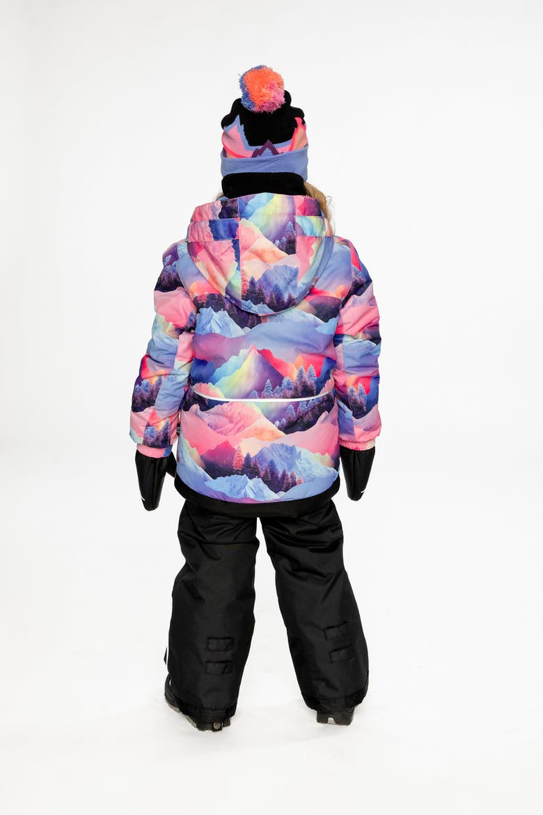 Mountain Play Jacket & Reinforced Pants Two Piece Snowsuit, Alternate, color, Pink Print with Blue Mountains