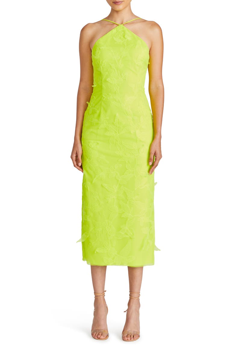 Kayla Tulle Midi Dress, Main, color, CITRON