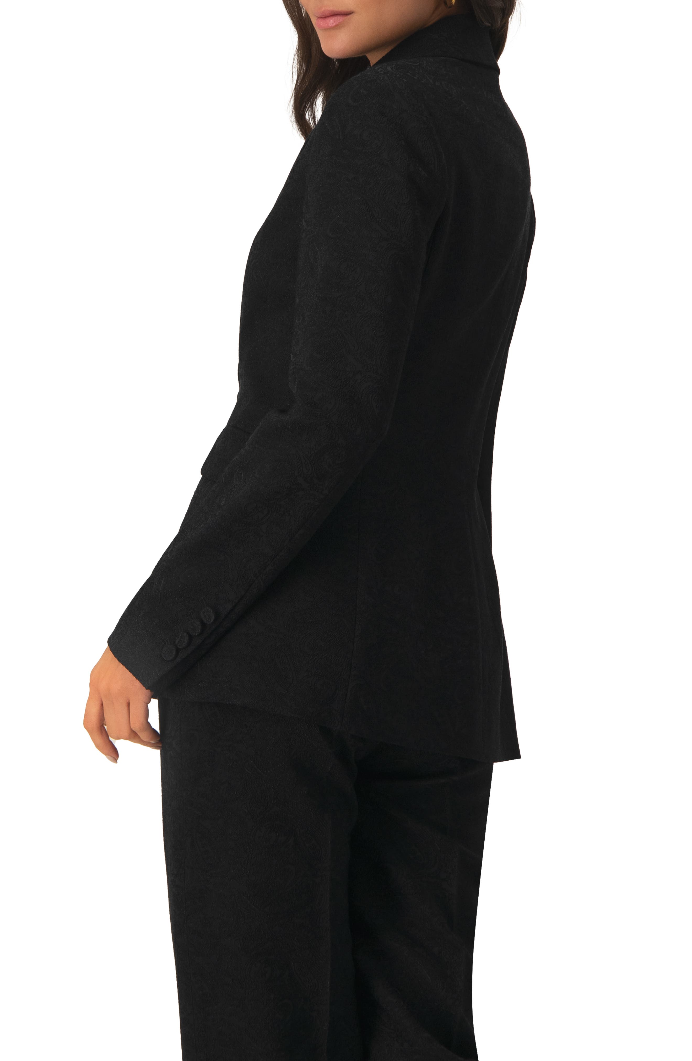 Blazer with Pockets and Floral Accessory - image 2