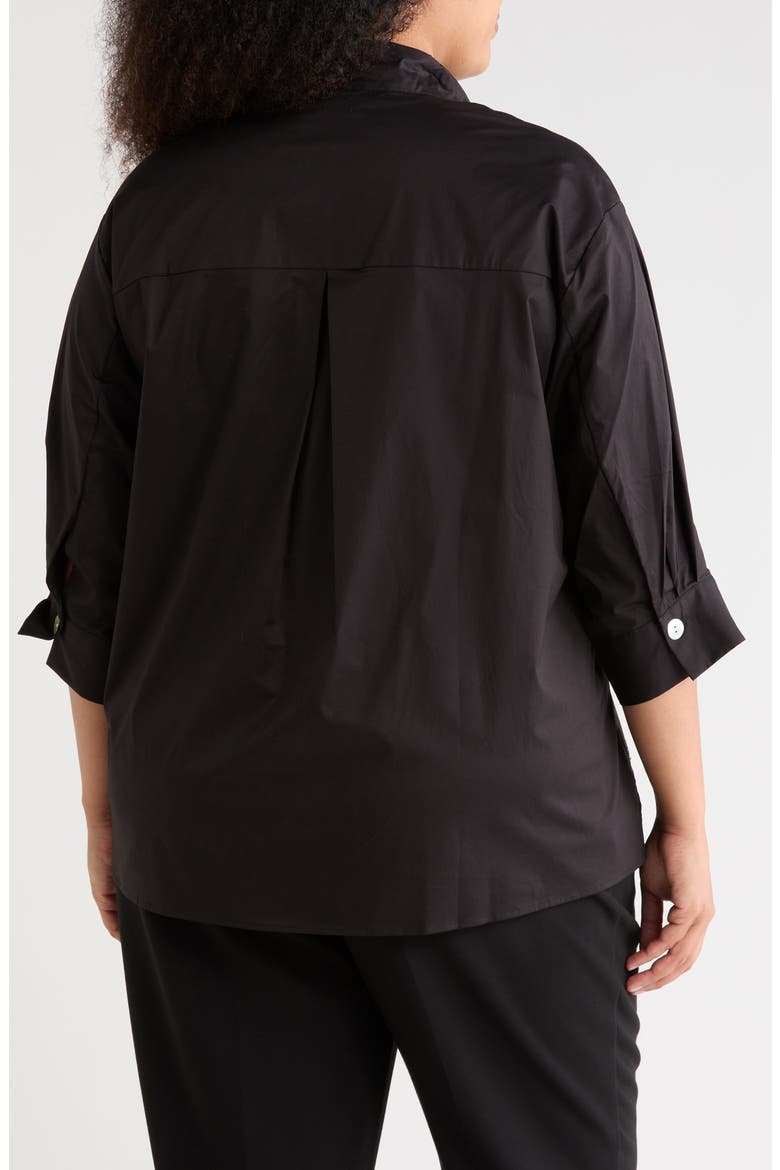 Stand Up Collar Top, Alternate, color, BLACK