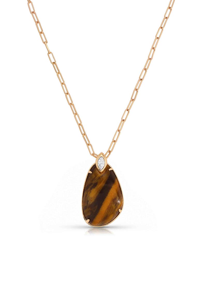Majestic Stone Pendant Necklace, Main, color, TIGERS EYE