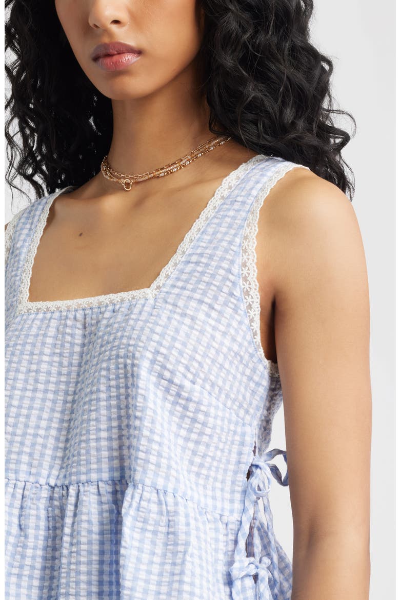 Gingham Side Tie Tank, Alternate, color, BLUE HELENA GINGHAM