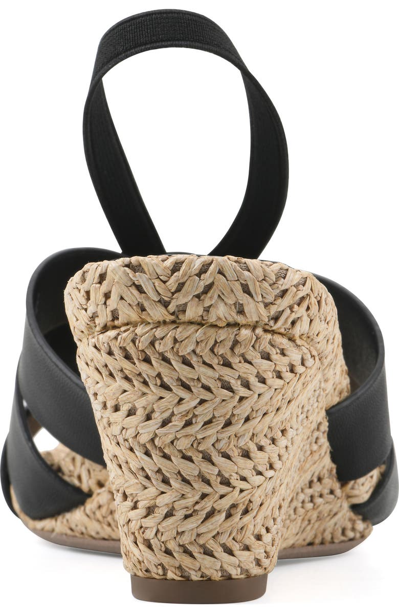 White Mountain Footwear Atavi Wedge Espadrille Sandal, Alternate, color, Black/ Smooth