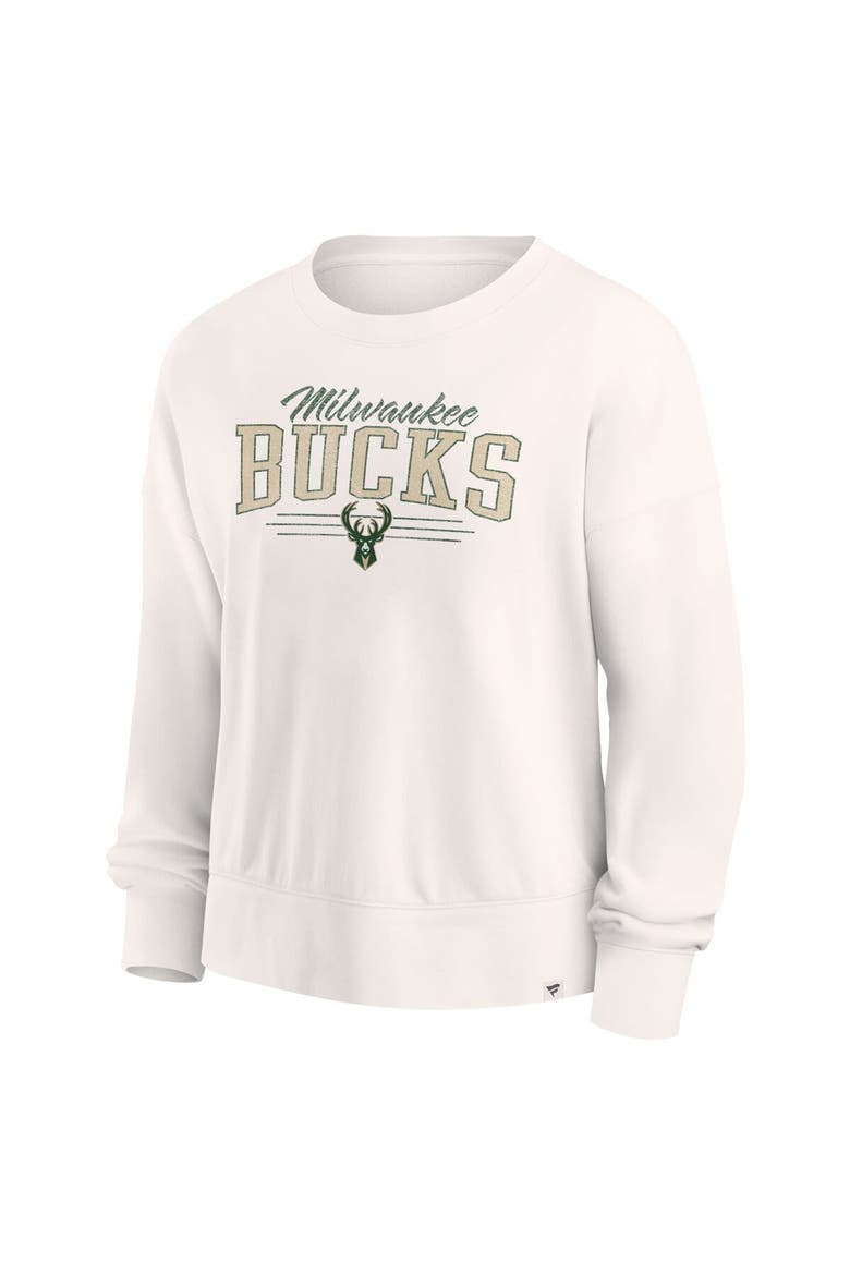 Women's Fanatics Branded Cream Milwaukee Bucks Close the Game Pullover Sweatshirt, Alternate, color, Cream