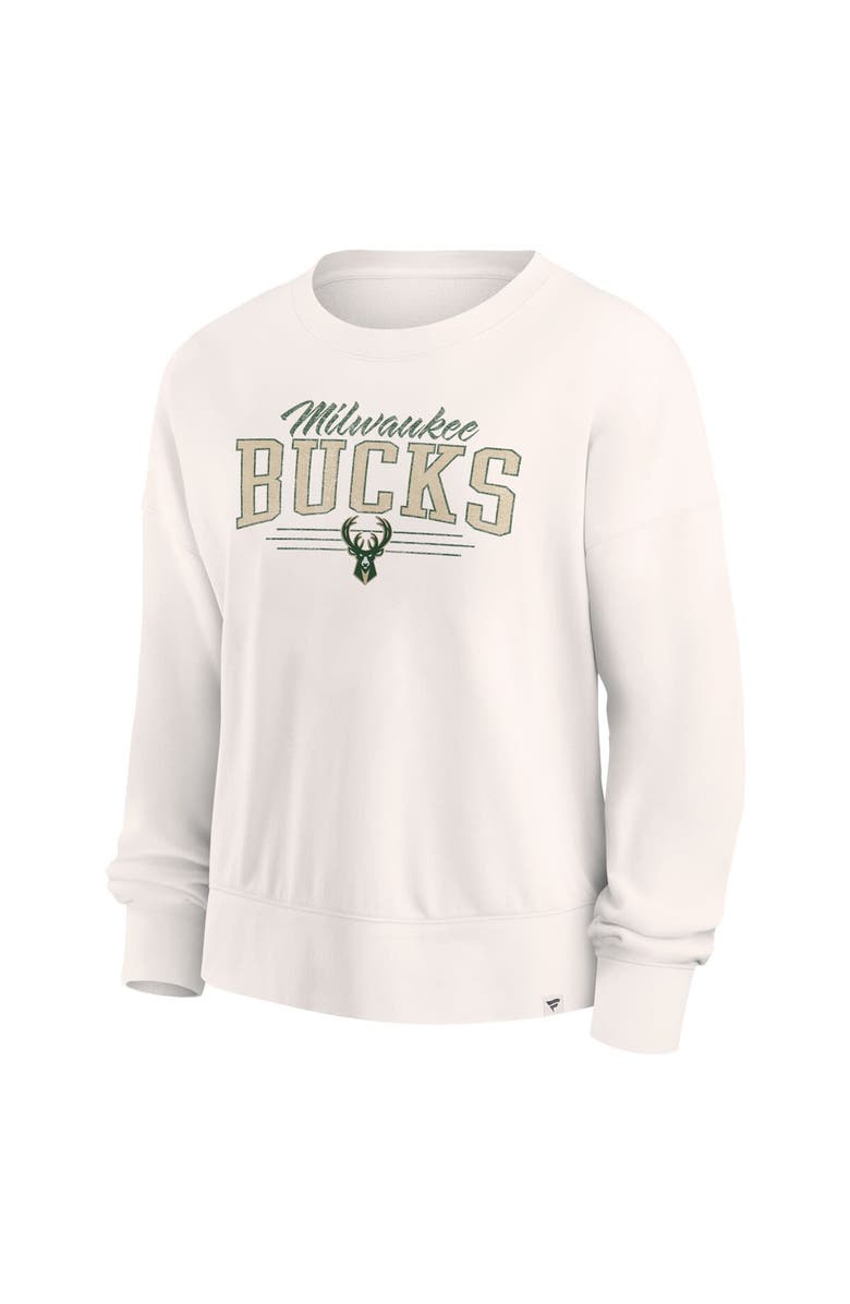 FANATICS Women's Fanatics Branded Cream Milwaukee Bucks Close the Game Pullover Sweatshirt, Alternate, color,