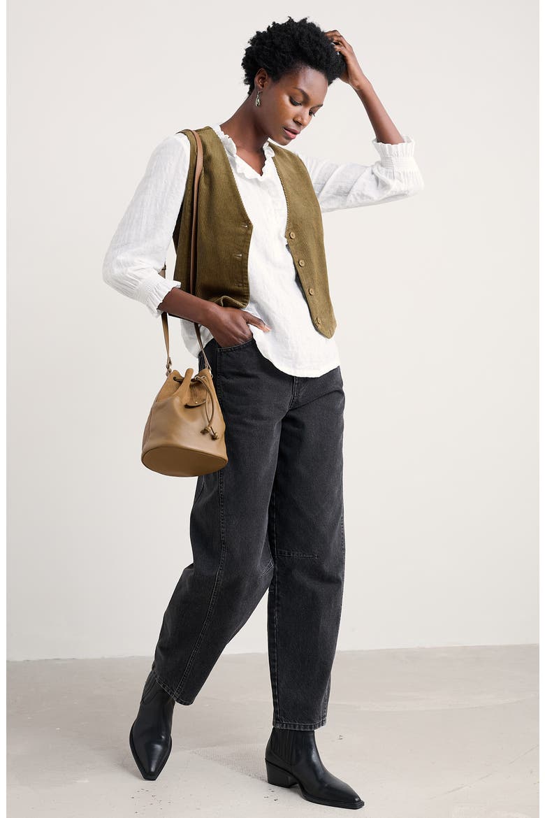 Pinpoint Organic Cotton Corduroy Vest, Alternate, color, BRIGHT OLIVE
