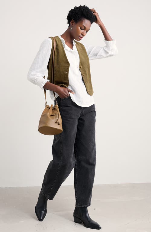 Seasalt Cornwall Pinpoint Organic Cotton Corduroy Vest In Green