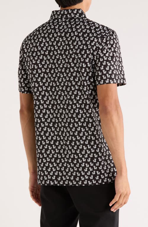 Bugatchi Victor Short Sleeve 8-way Stretch Ooohcotton® Knit Polo In Black