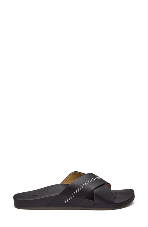 Olukai Kipea Olu Slide Sandal In Black