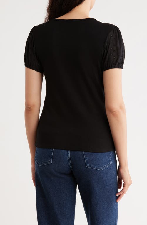 Cyrus Eyelet Sleeve T-shirt In Black