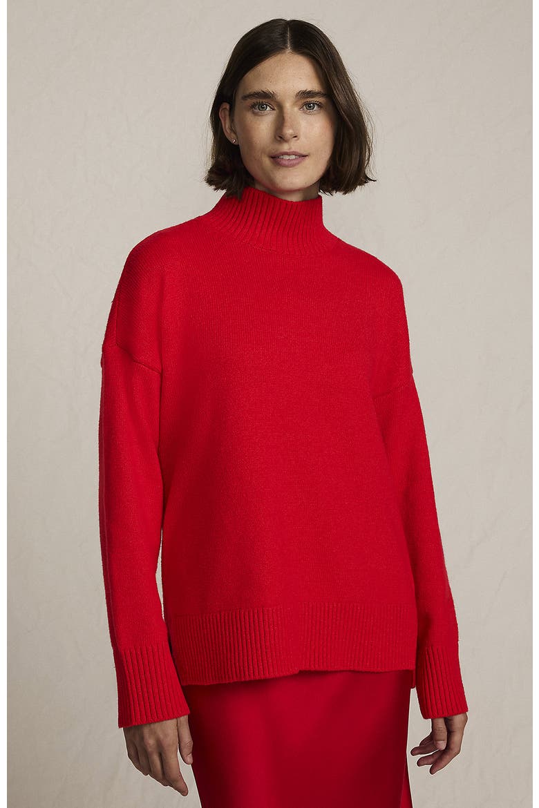 Dweller Split Hem Turtleneck Sweater, Main, color, Compass Red