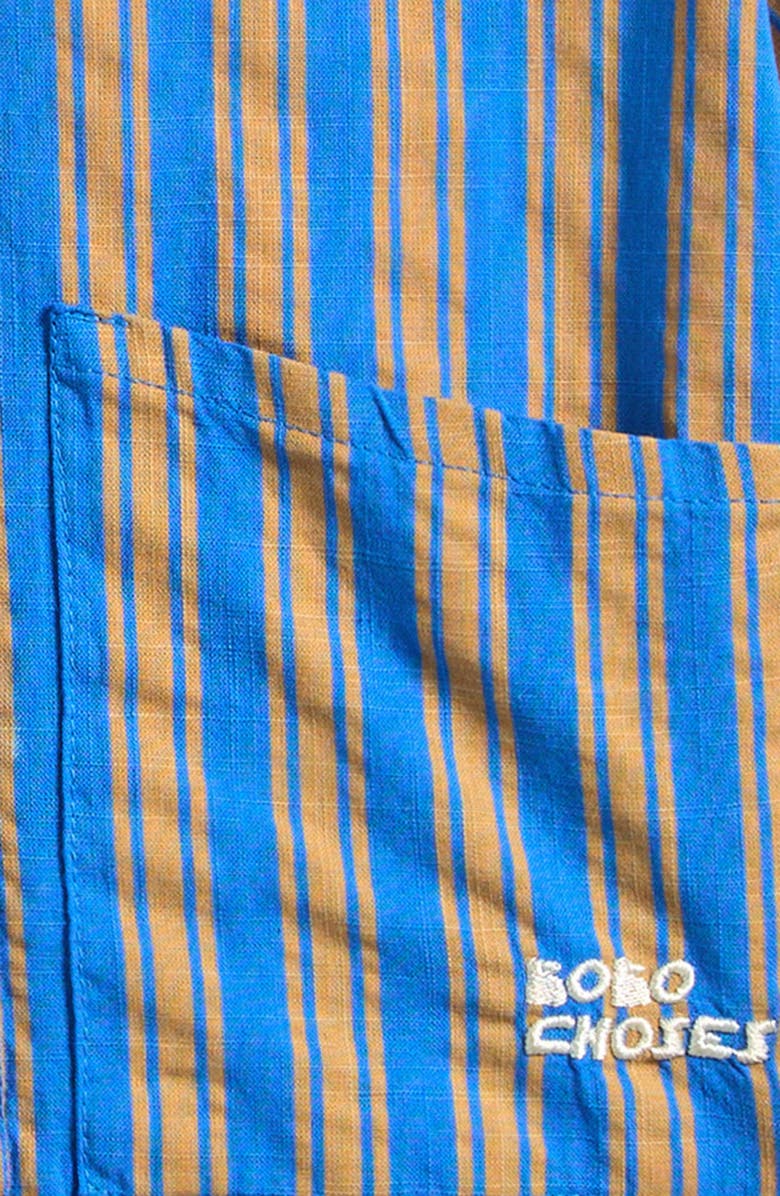 Bobo Choses New Hairline Stripe Cotton Button-Up Shirt, Alternate, color, Blue