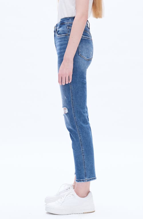Bayeas Distressed High Waist Ankle Straight Leg Jeans