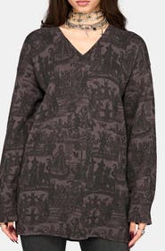 Disturbia Diabolical V-Neck Knit Sweater
