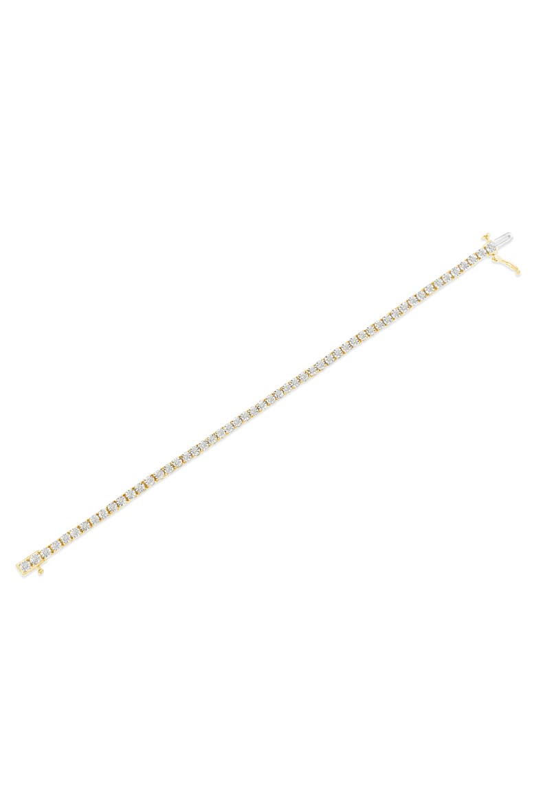 Silver 1.0 Cttw Rustic Diamond Tennis Bracelet, Alternate, color, Yellow Gold over Silver
