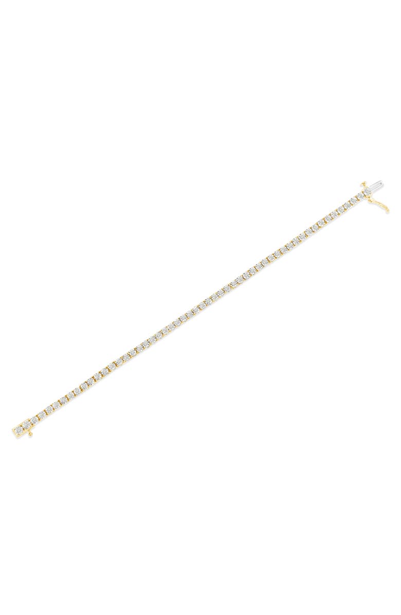 Haus of Brilliance Silver 1.0 Cttw Rustic Diamond Tennis Bracelet, Alternate, color, Yellow Gold Over Silver