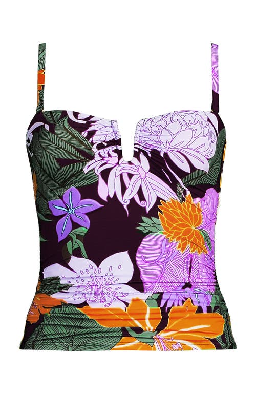 LANDS' END LANDS' END SLENDER BANDEAU U-WIRE TANKINI SWIMSUIT TOP